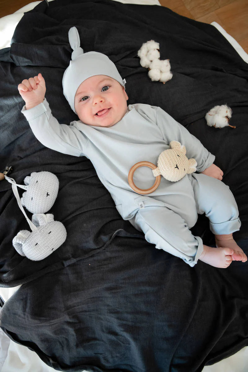 Newborn Pants Light Blue on baby