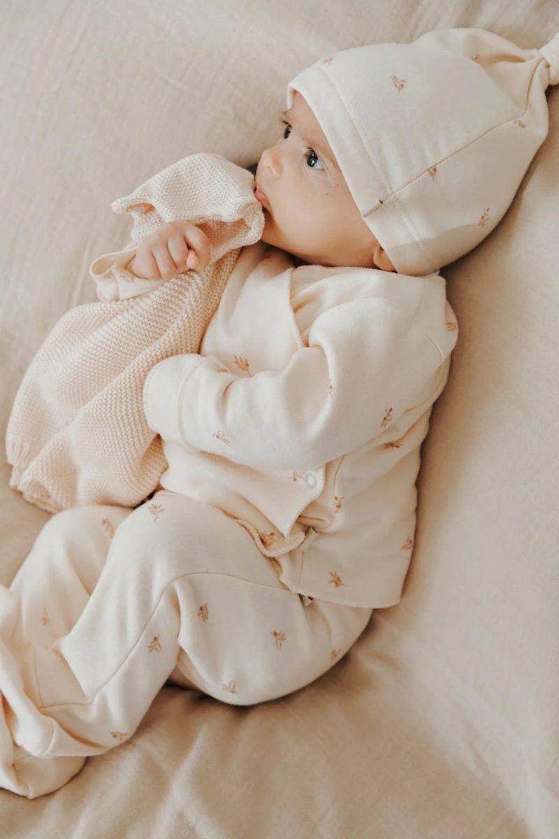 Almond Cream Sun Hat- on baby