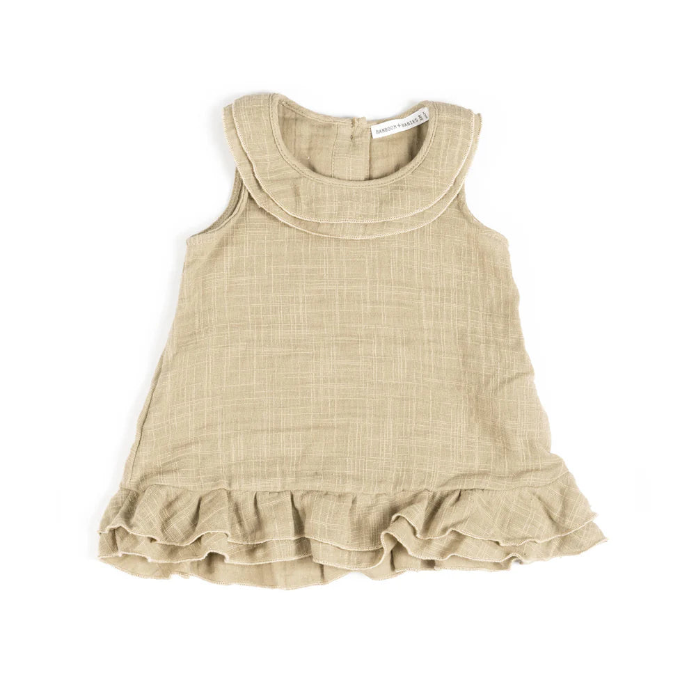 Sleeveless dress in mustard