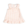 Sleeveless dress in stripe pink