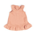 Sleeveless dress in coral