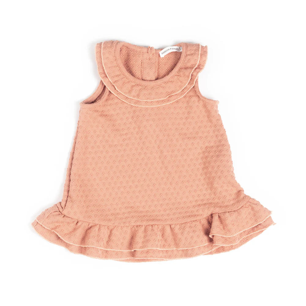 Sleeveless dress in coral