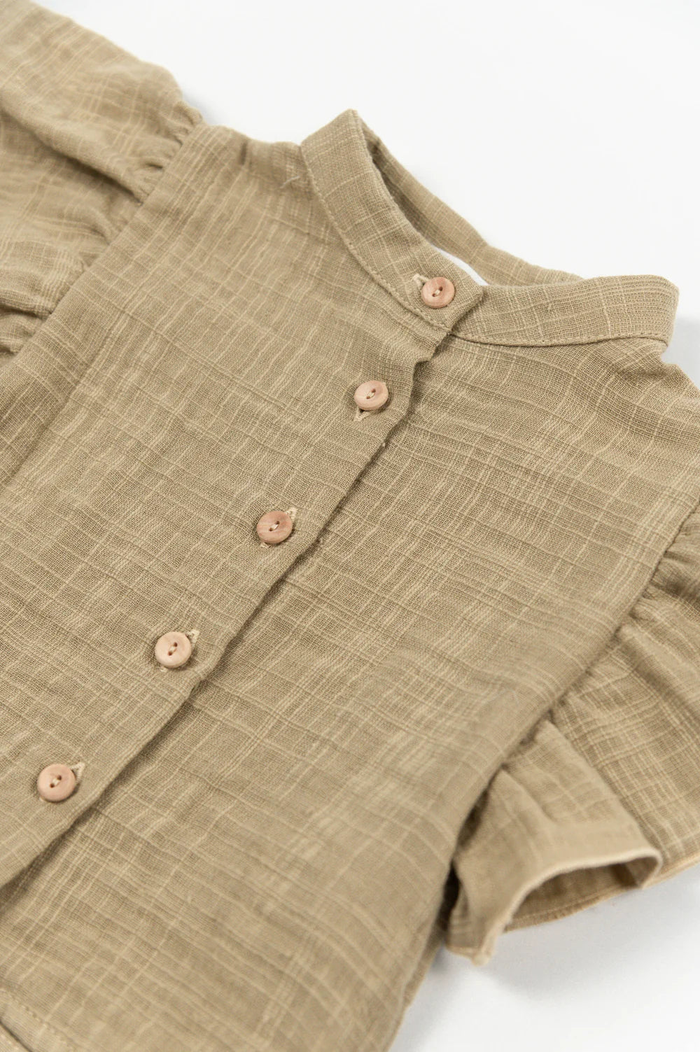 Lino shirt Pink Stripe- close up