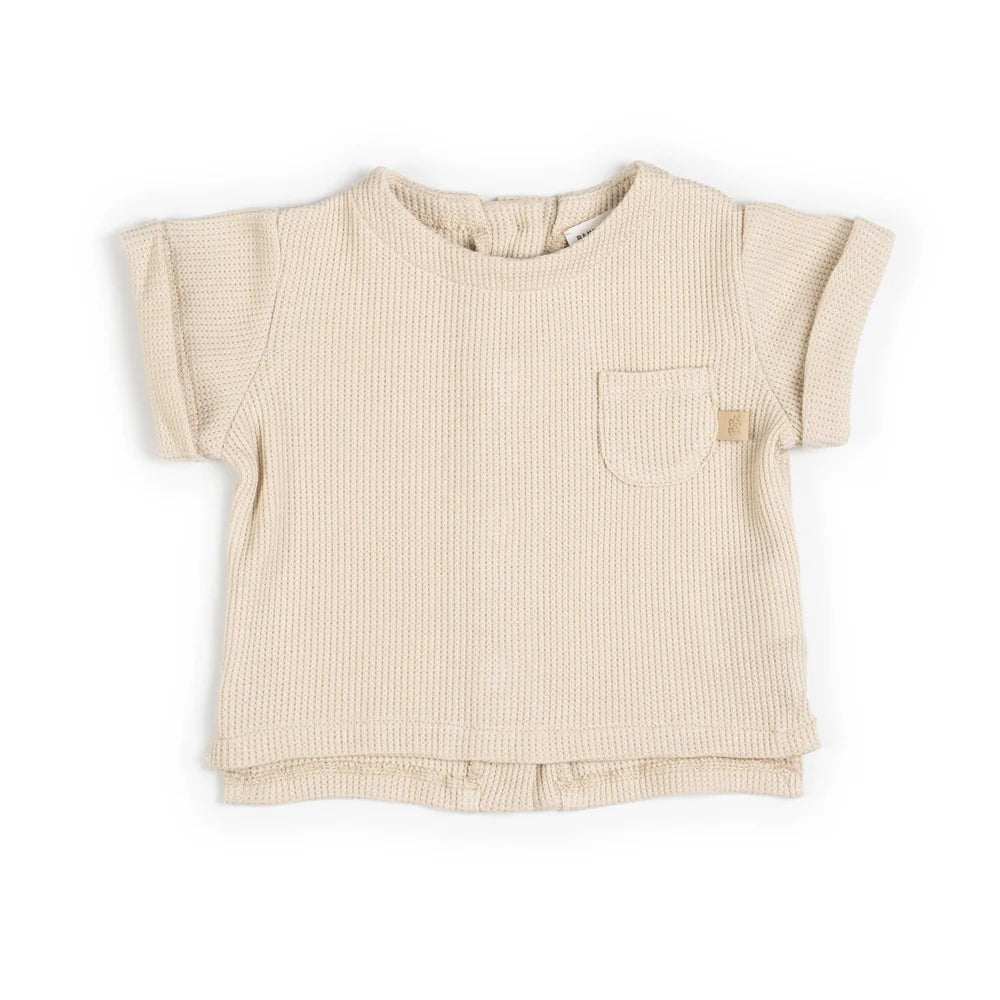 Shirt With Back Opening ALMOND CREAM