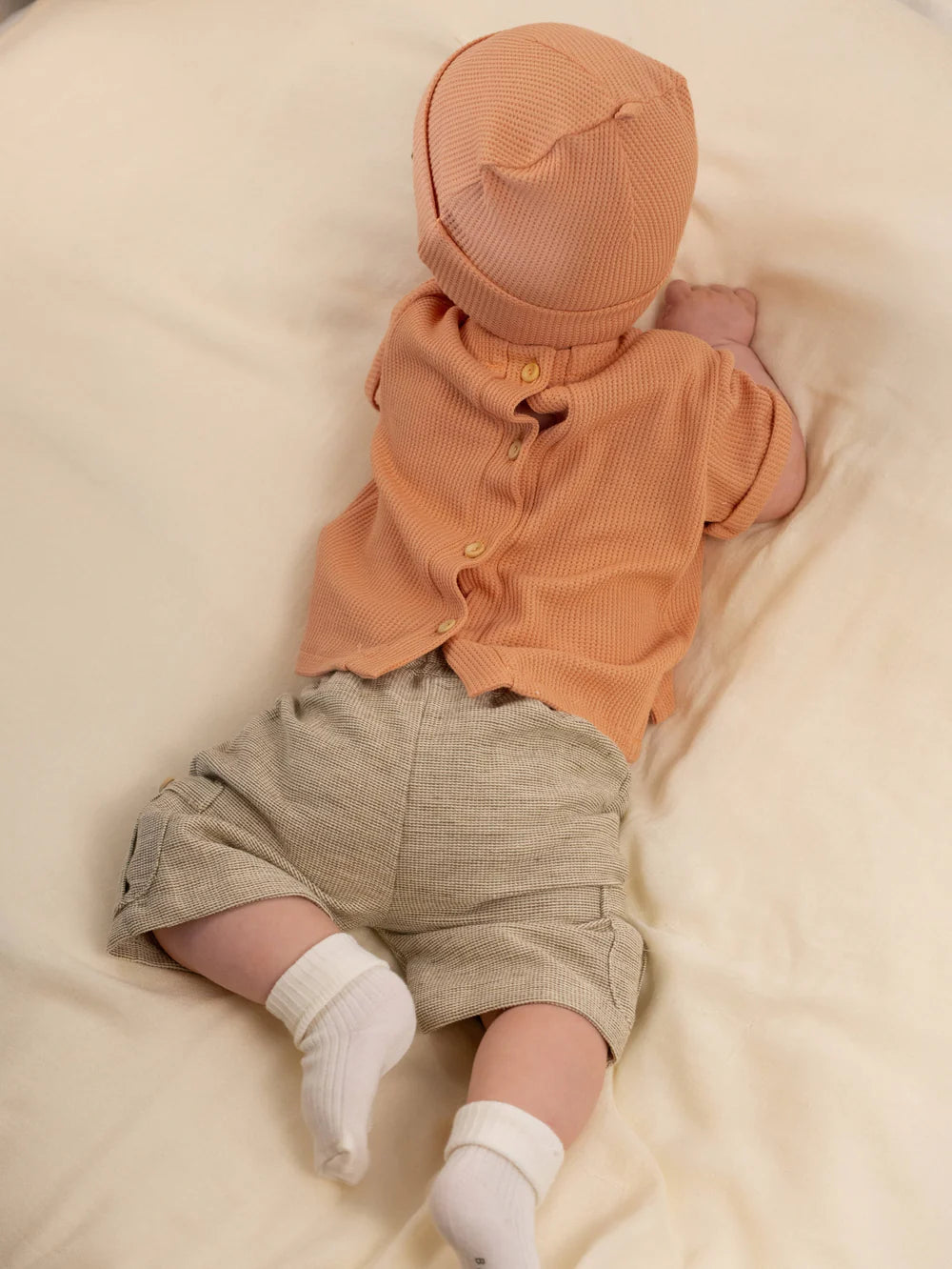 Shirt With Back Opening CORAL- on baby back