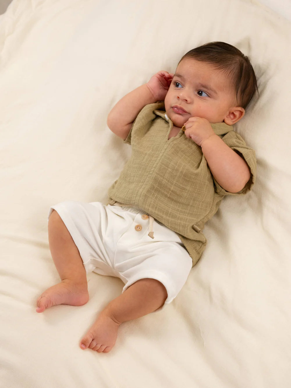 Shirt With Collar MUSTARD- on baby
