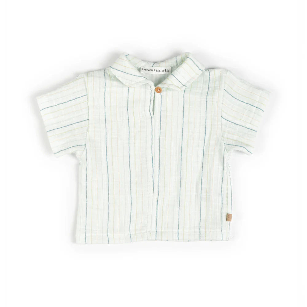 Shirt With Collar STRIPE ACQUA blue