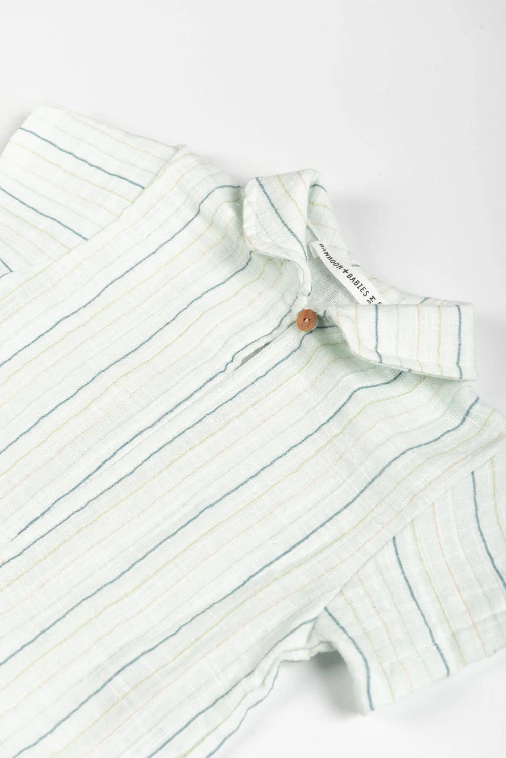 Shirt With Collar STRIPE ACQUA blue- lose up