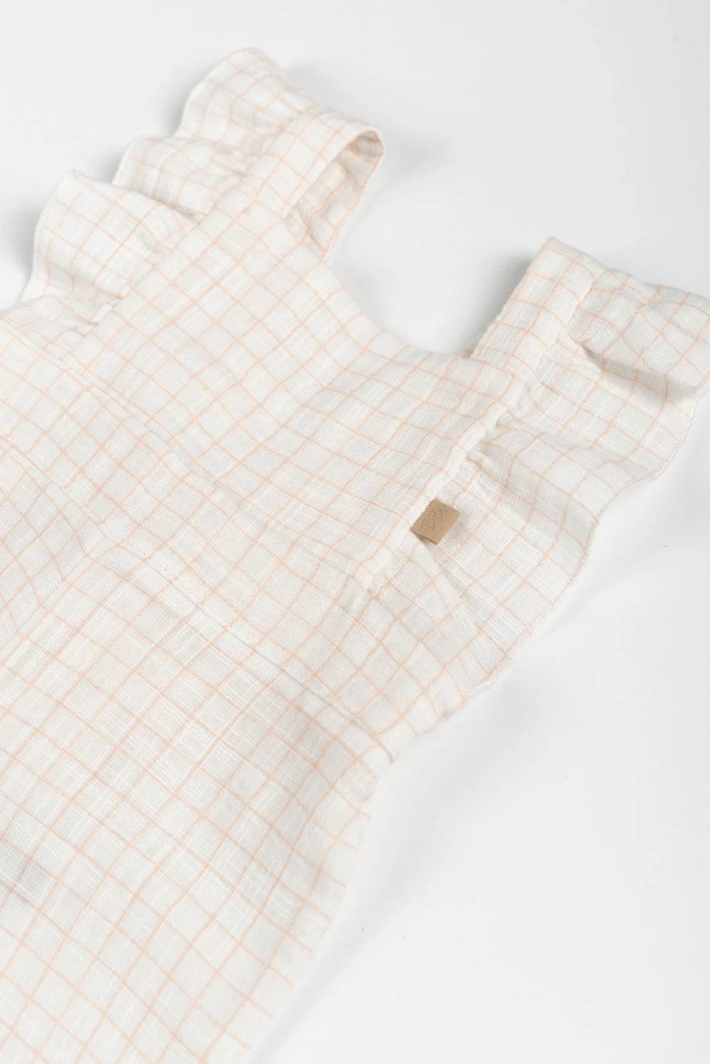 Girls' Dungarees SQUARE WHITE PINK- close up