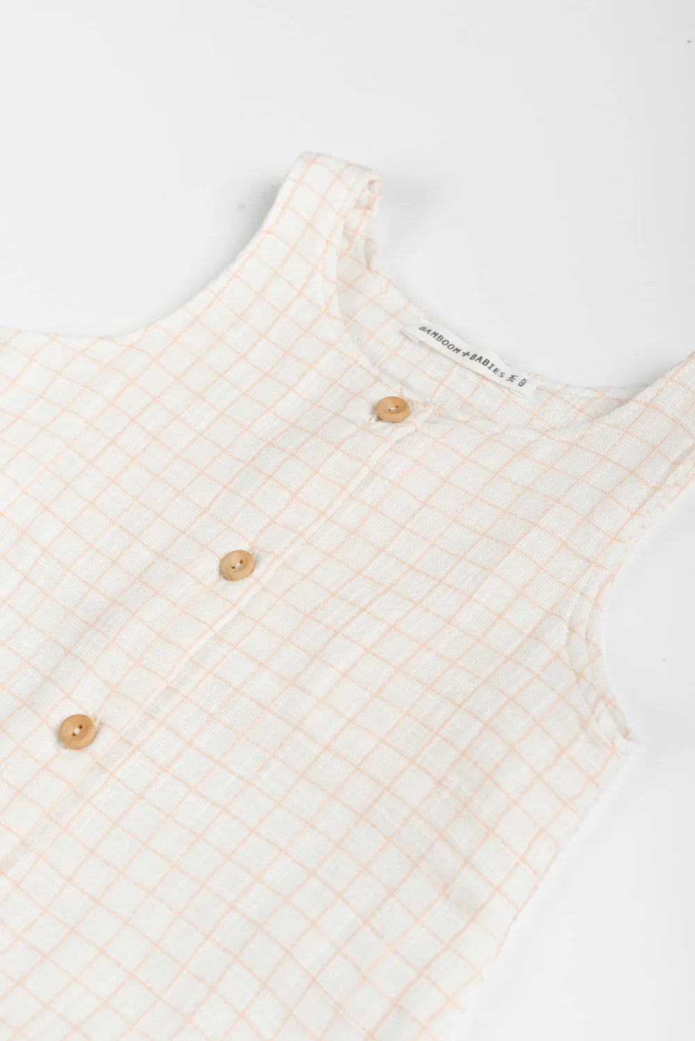 Romper SQUARE WHITE PINK- close up
