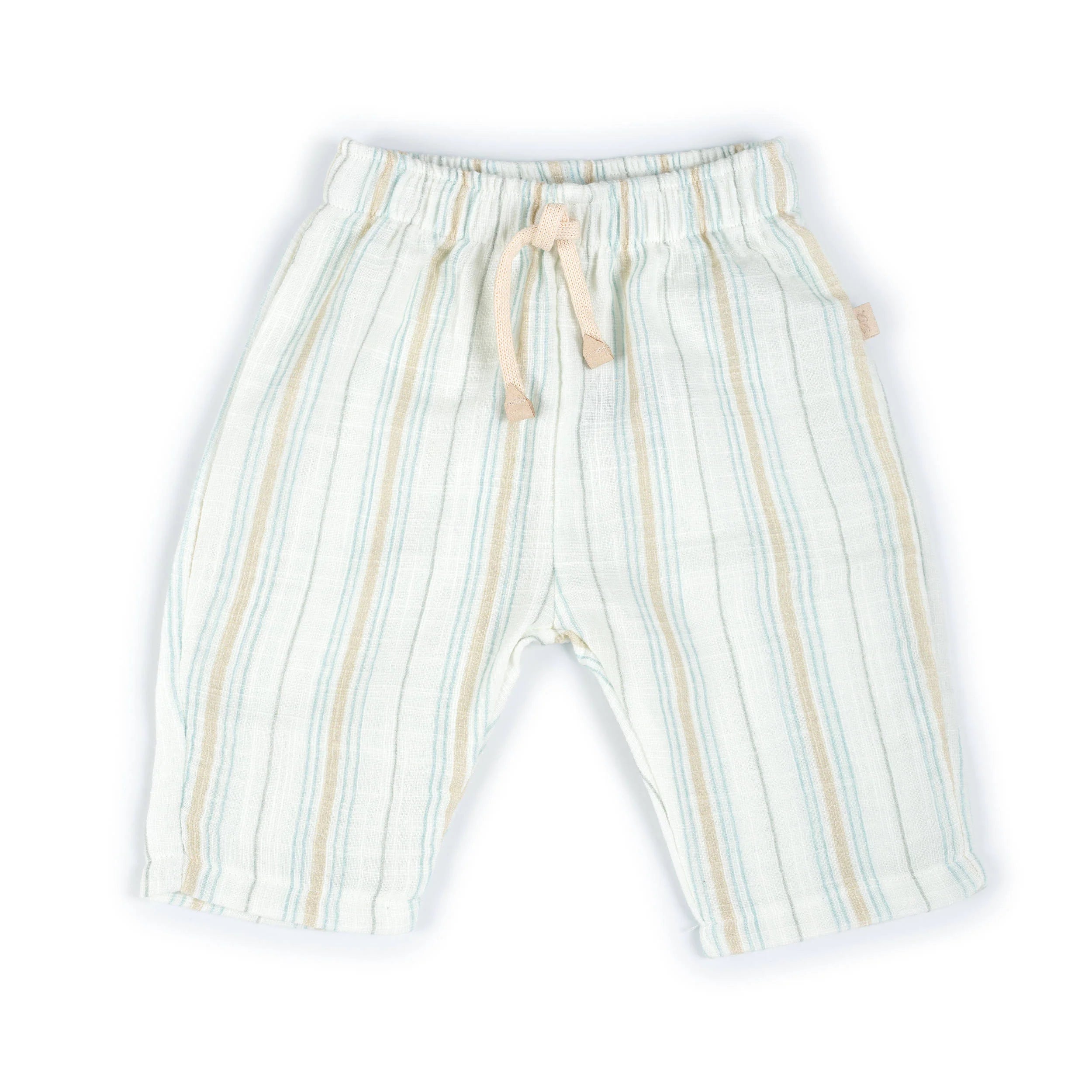 Linen Look Shorts STRIPE ACQUA blue