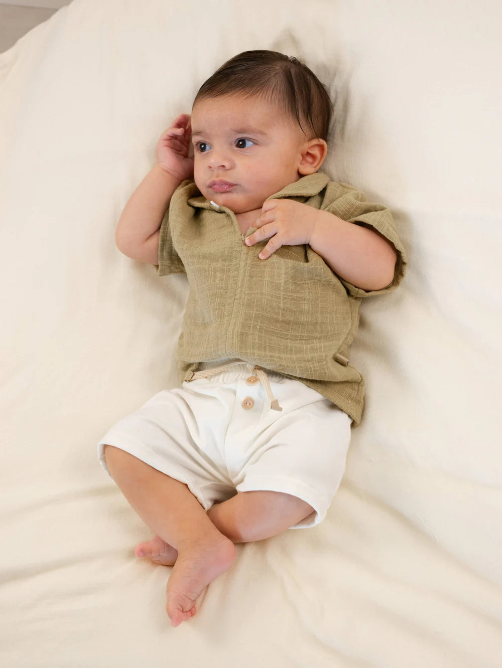 Boys' Shorts OFF WHITE- on baby