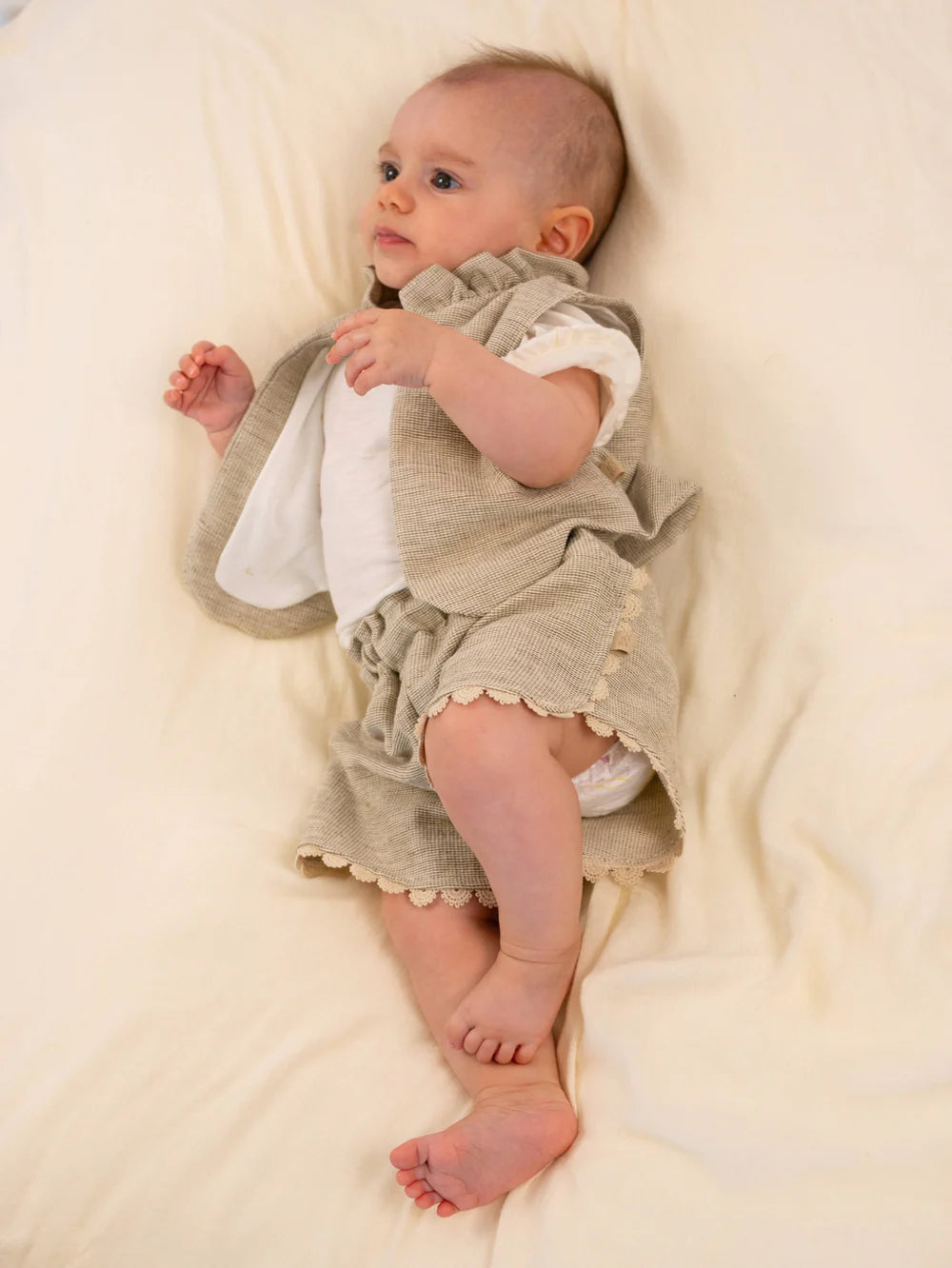 Girls' Shorts With Trim SAND- on baby