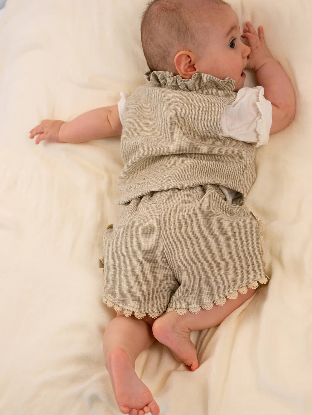 Girls' Shorts With Trim SAND- on baby back