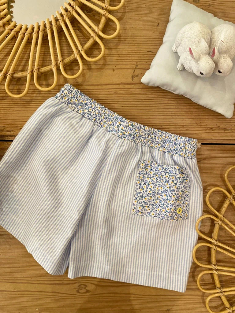 Blue Stripe Swimsuit- on table back
