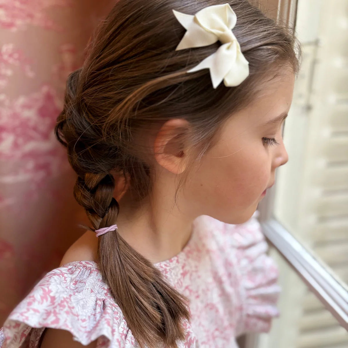 Floral Rose Camelia Dress- on girl front