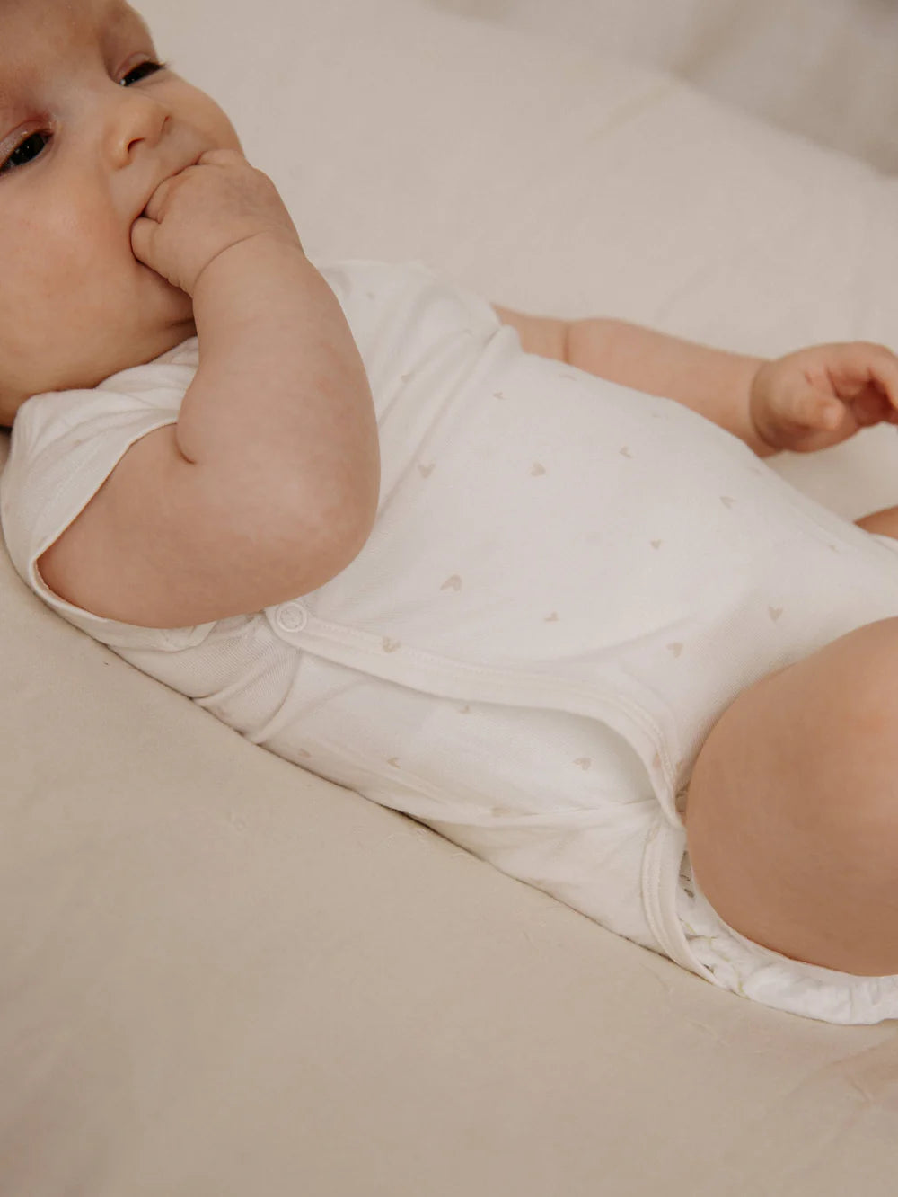 Pack Body Short Sleeves 2pc HEART MIX- on baby close up