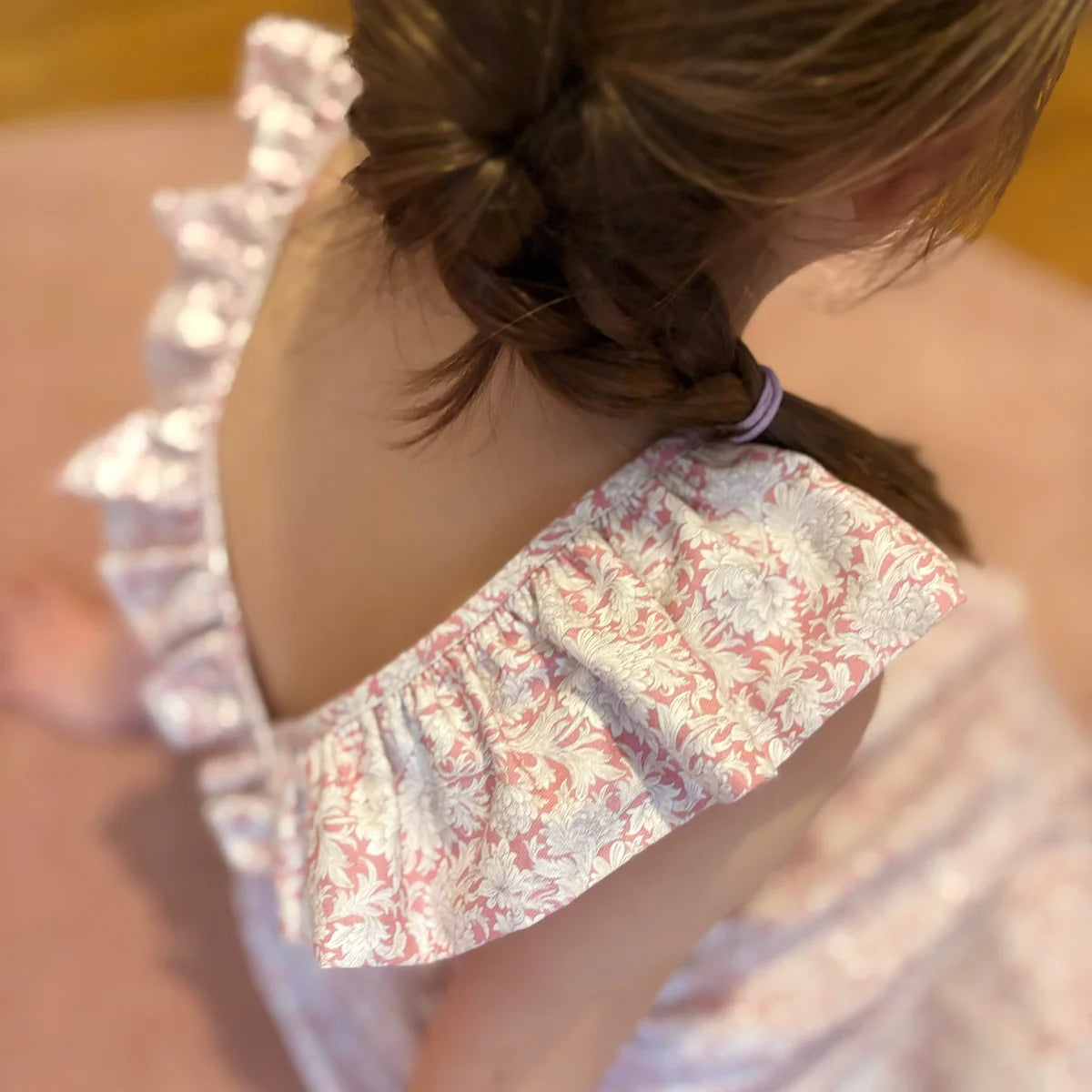 Floral Rose Camelia Dress- on girl back 2