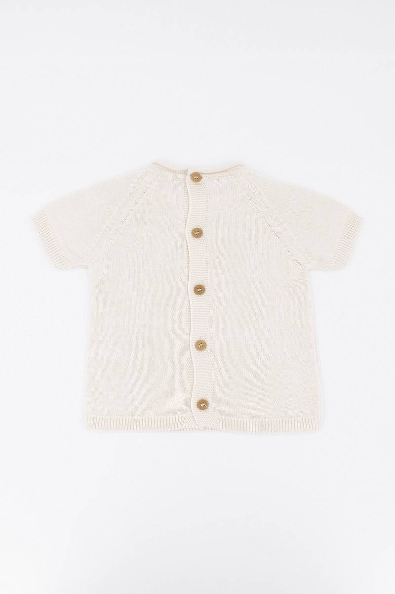 Knitted Striped White- back