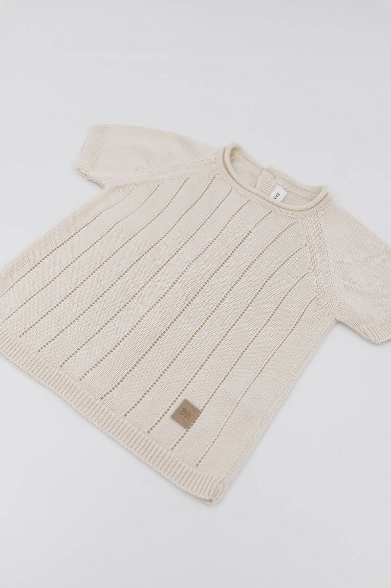 Knitted Striped White- side