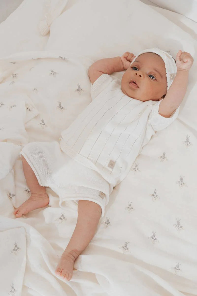 Knitted Striped White- on baby
