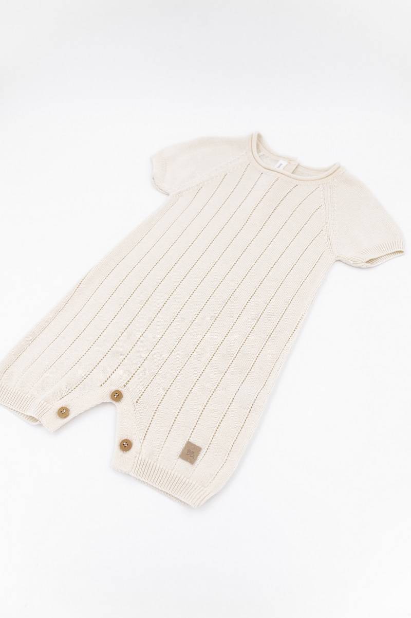 Knitted striped romper WHITE- side
