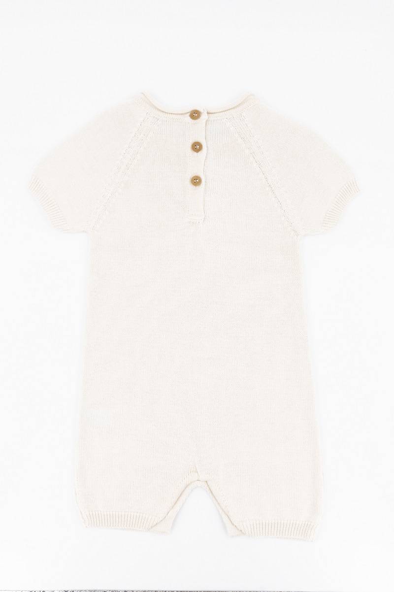 Knitted striped romper WHITE- back