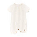 Knitted striped romper WHITE