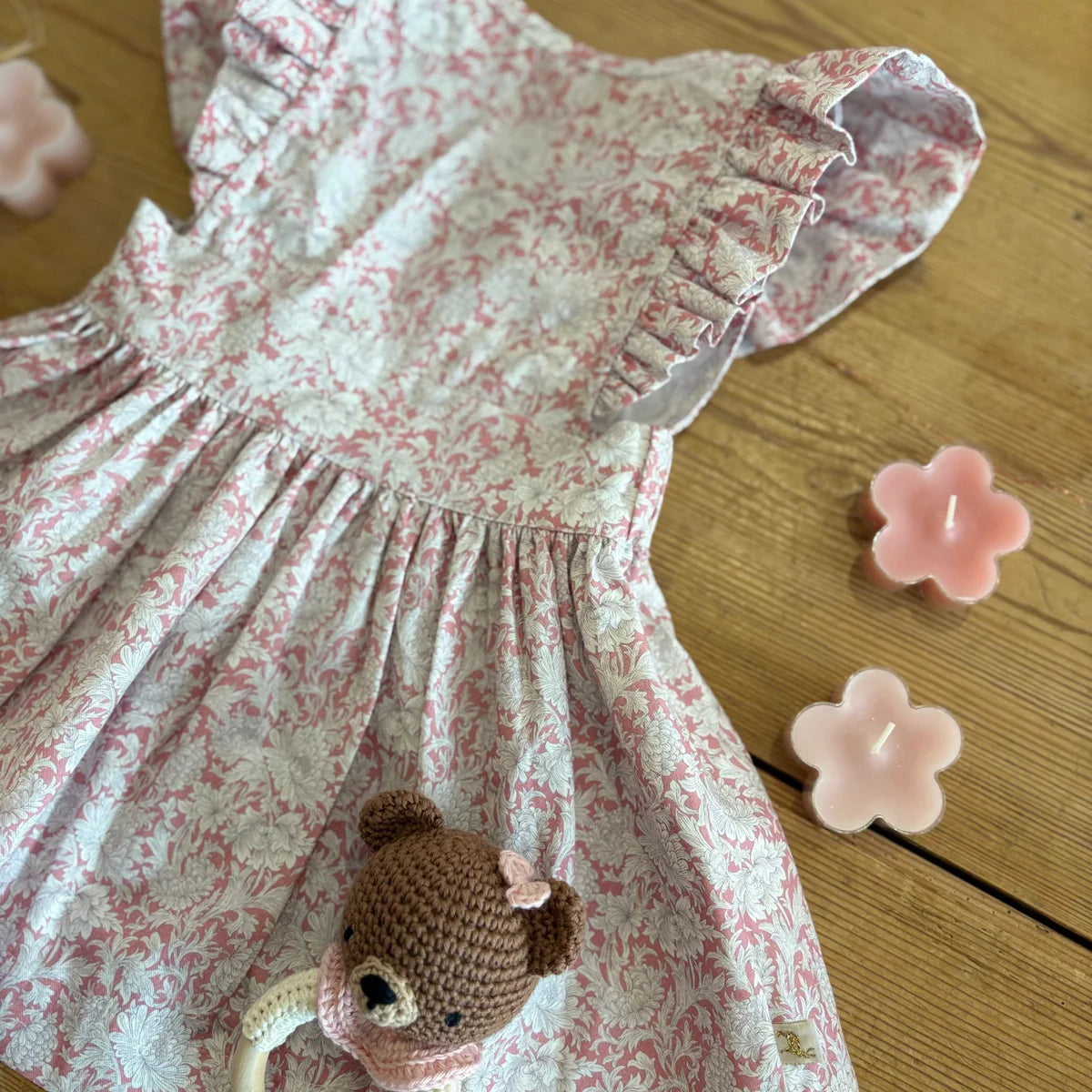 Floral Rose Camelia Dress- on table