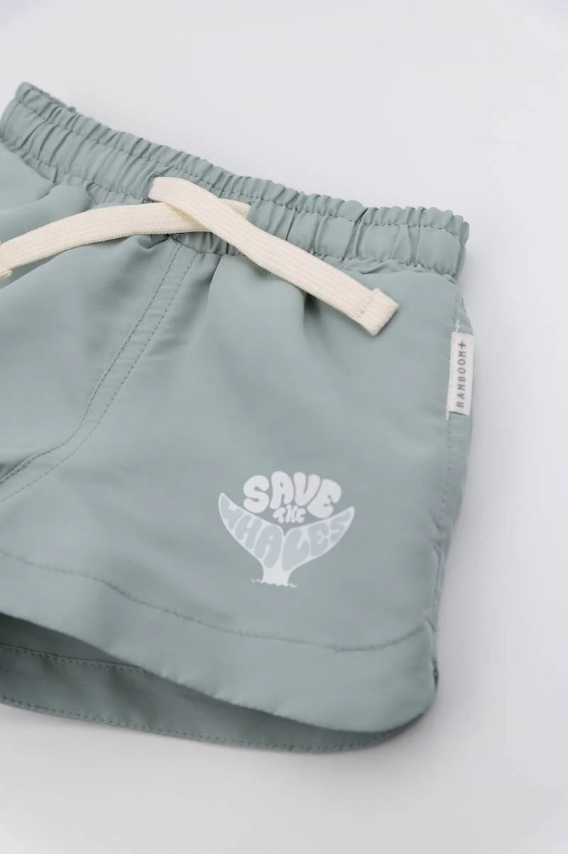 UV50+ Swimsuit SAFE THE WHALE blue- close up