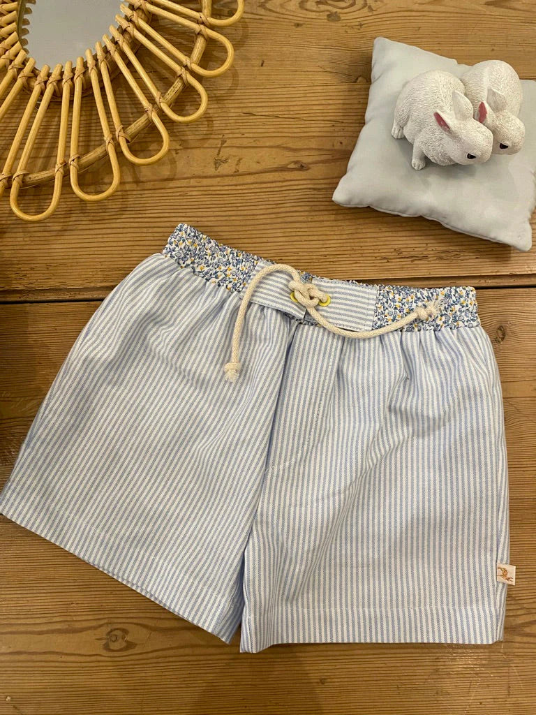 Blue Stripe Swimsuit- on table front
