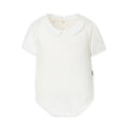 Baby Bodysuit Round Neck Short Sleeves OFFWHITE