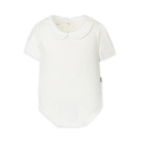 Baby Bodysuit Round Neck Short Sleeves OFFWHITE