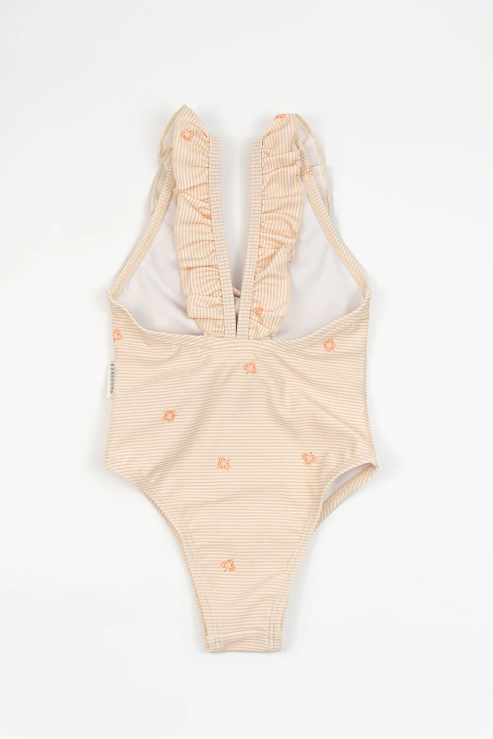 Swimsuit With Ruffled Shoulders LEAVES- back