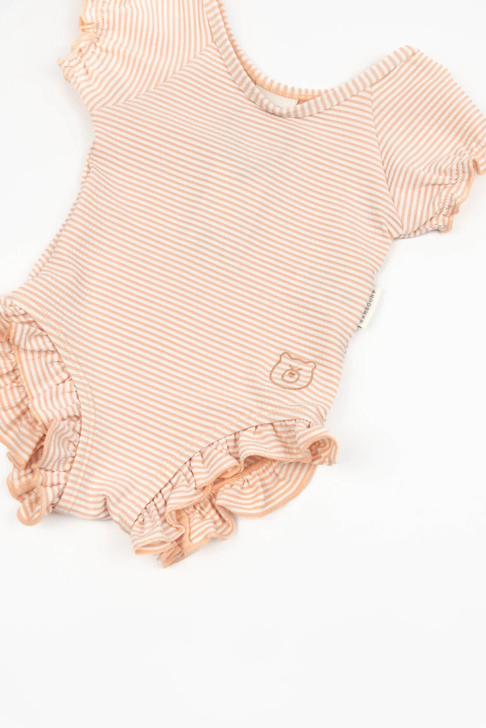 Covered Shoulder Swimsuit PINK STRIPES BEAR- side 2