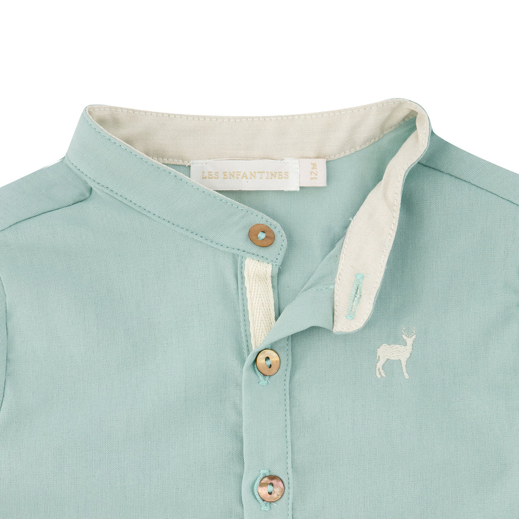 Mint Polo Shirt- close up