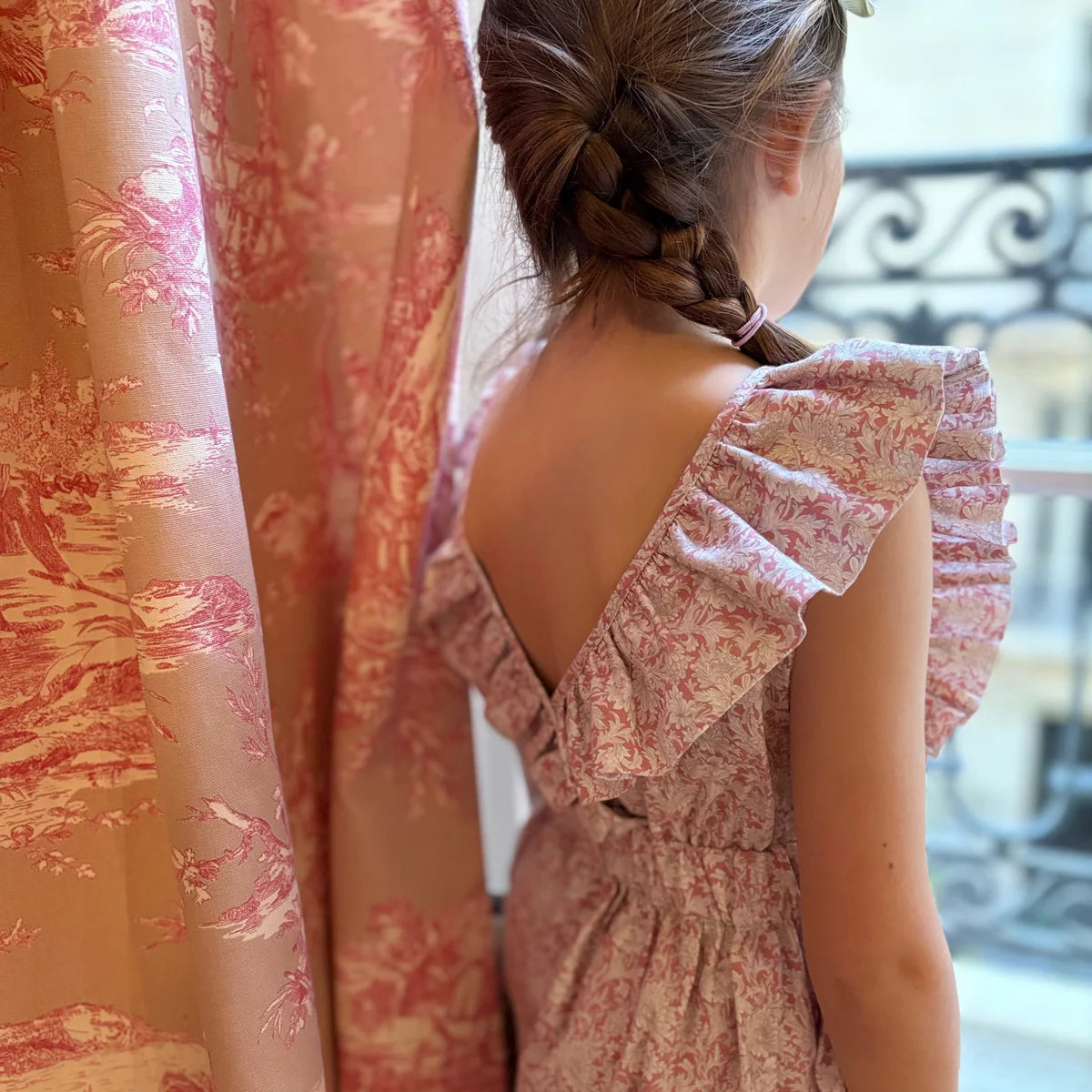Floral Rose Camelia Dress- on girl back