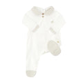 White & Sand Footed Sleepsuit
