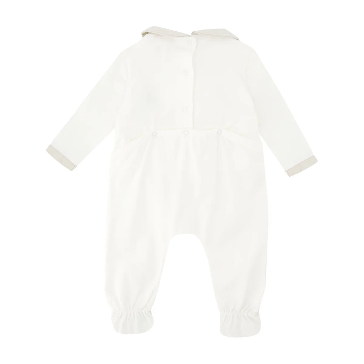 White & Sand Footed Sleepsuit- back